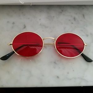 Vintage Red UV Oval Sunnies